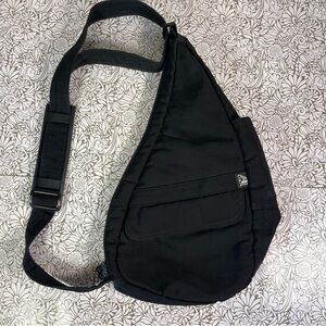 AmeriBag Black Nylon Shoulder Bag Sling Purse